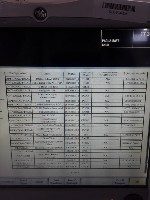 GE Healthcare Carescape B650 Post Anesthesia Care Patient Monitor