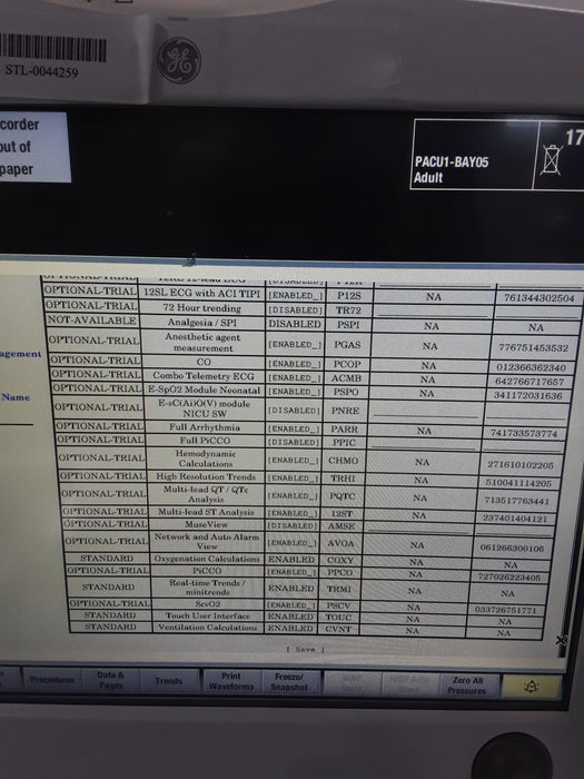 GE Healthcare Carescape B650 Post Anesthesia Care Patient Monitor