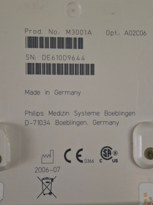 Philips M3001A-A02C06 OxiMax SpO2, NIBP, ECG, Temp, IBP MMS Module