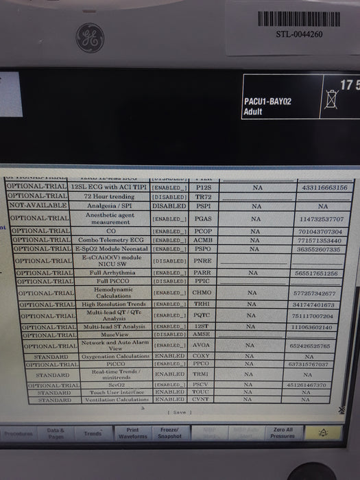 GE Healthcare Carescape B650 Post Anesthesia Care Patient Monitor