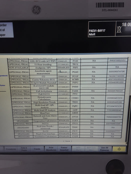 GE Healthcare Carescape B650 Post Anesthesia Care Patient Monitor