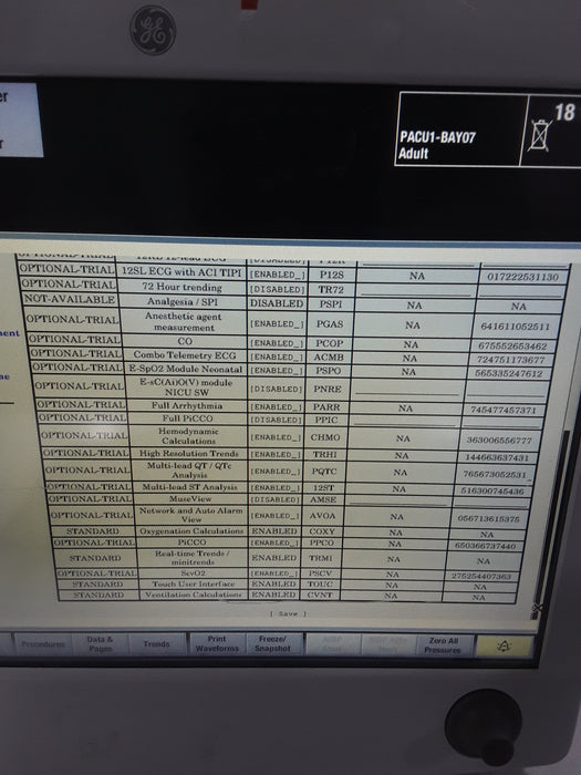 GE Healthcare Carescape B650 Post Anesthesia Care Patient Monitor