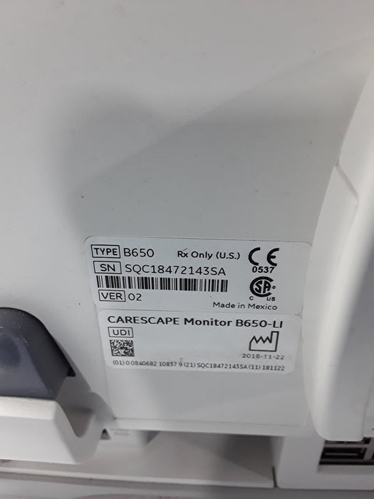GE Healthcare Carescape B650 Post Anesthesia Care Patient Monitor