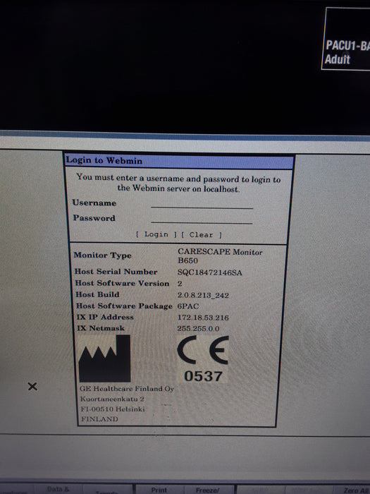GE Healthcare Carescape B650 Patient Monitor