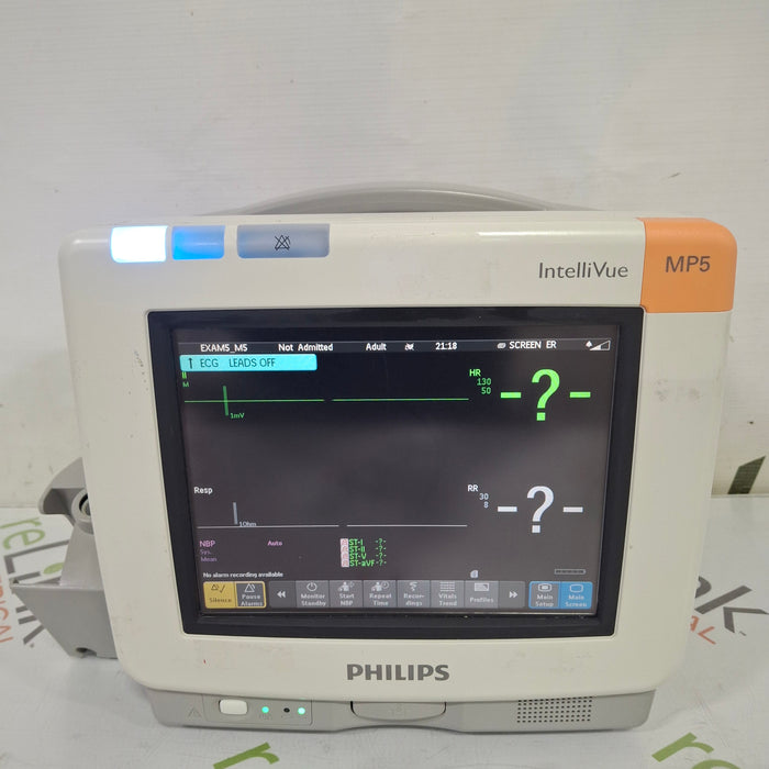 Philips Intellivue MP5 - ECG, Fast SpO2, NIBP Patient Monitor