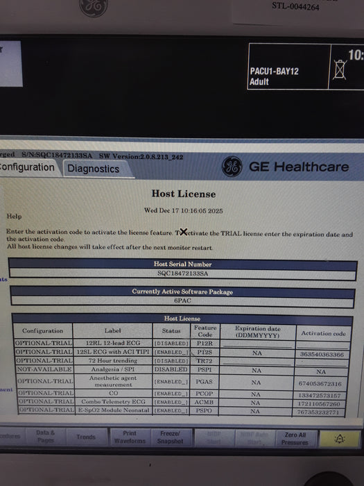GE Healthcare Carescape B650 Post Anesthesia Care Patient Monitor