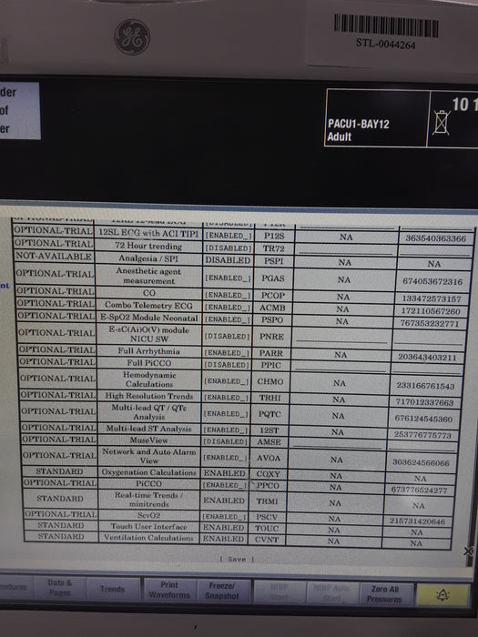 GE Healthcare Carescape B650 Post Anesthesia Care Patient Monitor