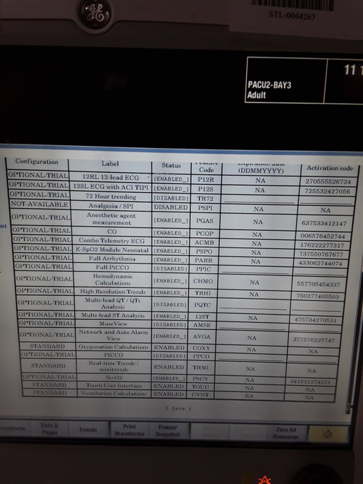 GE Healthcare Carescape B650 Post Anesthesia Care Patient Monitor