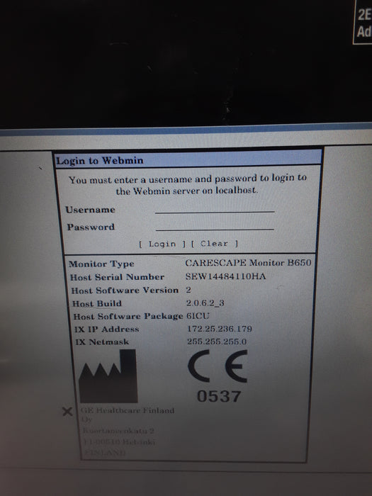 GE Healthcare Carescape B650 Critical Care Patient Monitor