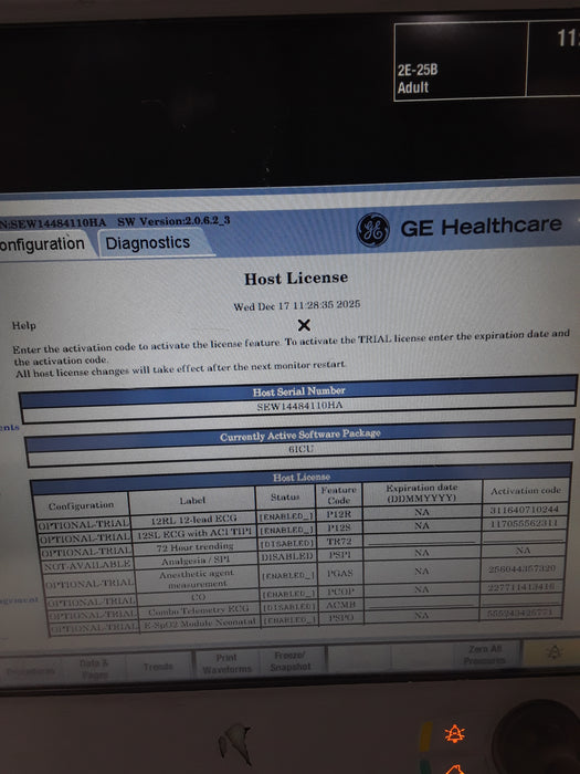 GE Healthcare Carescape B650 Critical Care Patient Monitor