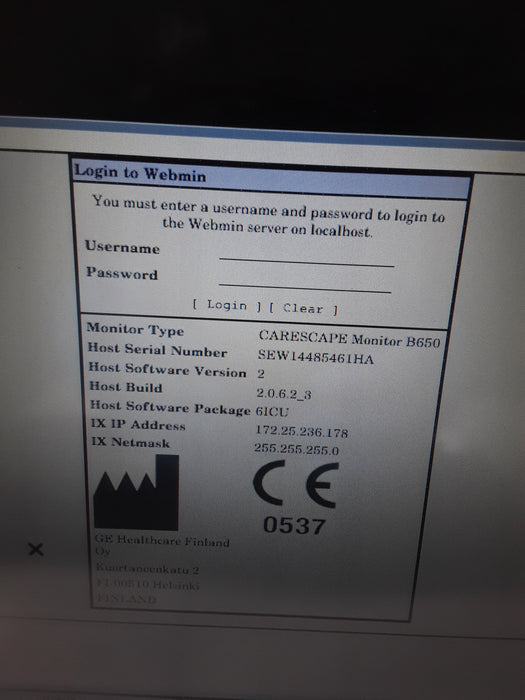 GE Healthcare Carescape B650 Critical Care Patient Monitor