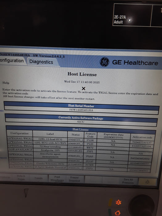 GE Healthcare Carescape B650 Critical Care Patient Monitor