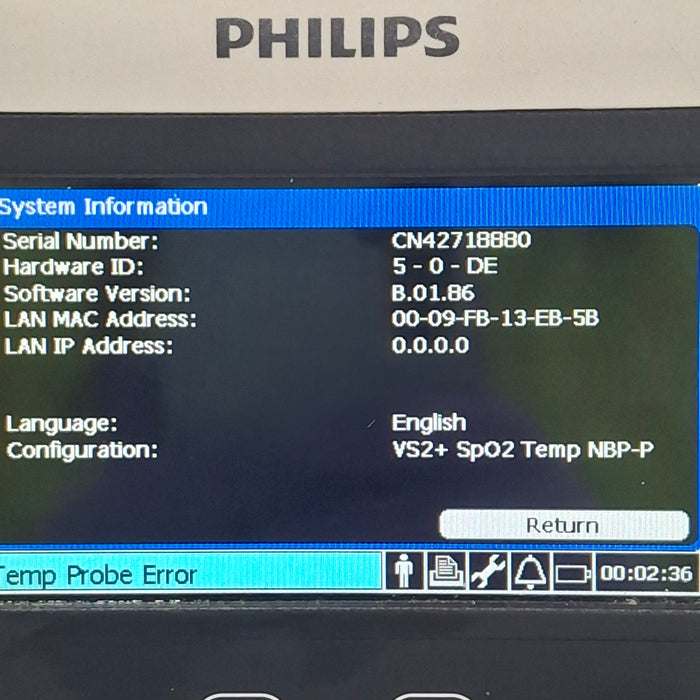 Philips SureSigns VS2+ Vital Signs Monitor