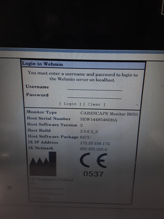 GE Healthcare Carescape B650 Critical Care Patient Monitor