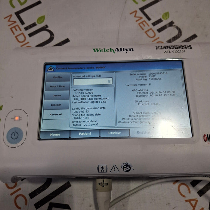 Welch Allyn Connex 73MT Spot Bluetooth - Masimo SpO2, SureTemp Monitor