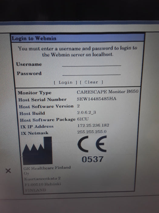 GE Healthcare Carescape B650 Critical Care Patient Monitor