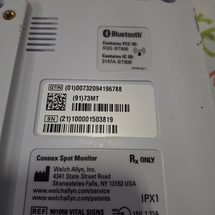 Welch Allyn Connex 73MT Spot Bluetooth - Masimo SpO2, SureTemp Monitor