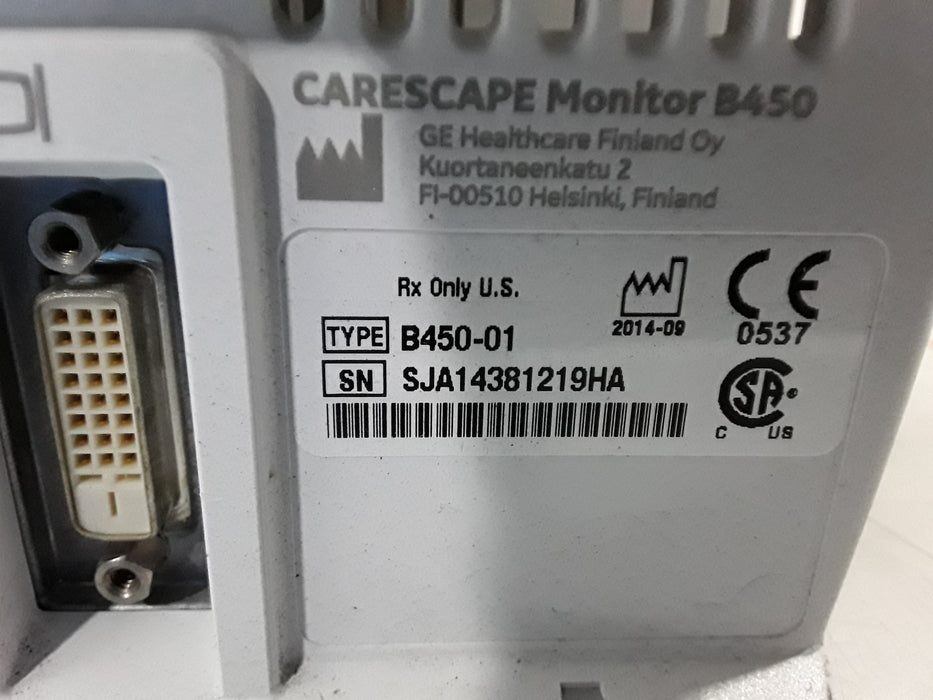 GE Healthcare Carescape B450 Anesthesia Care Patient Monitor