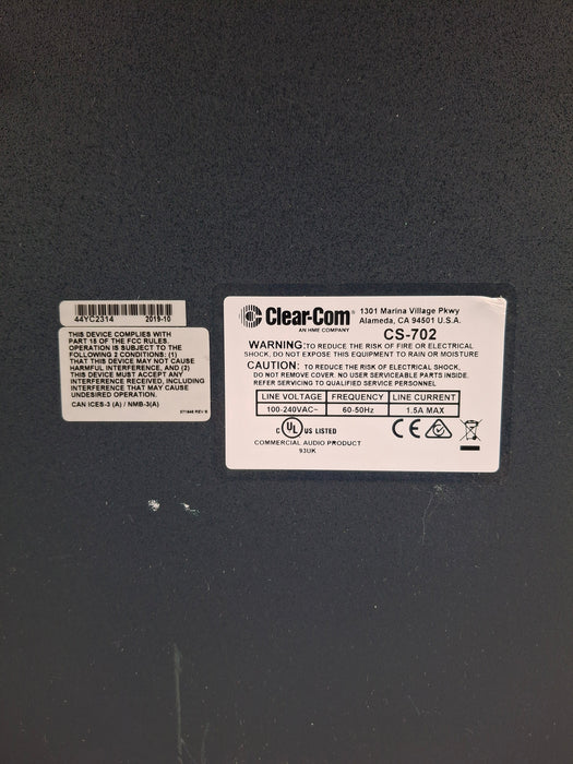Clear-Com Encore CS-702 Headset Main Station