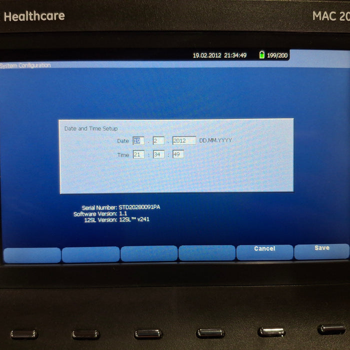 GE Healthcare MAC 2000 ECG