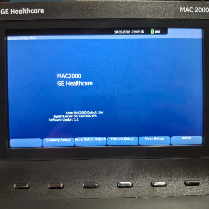 GE Healthcare MAC 2000 ECG