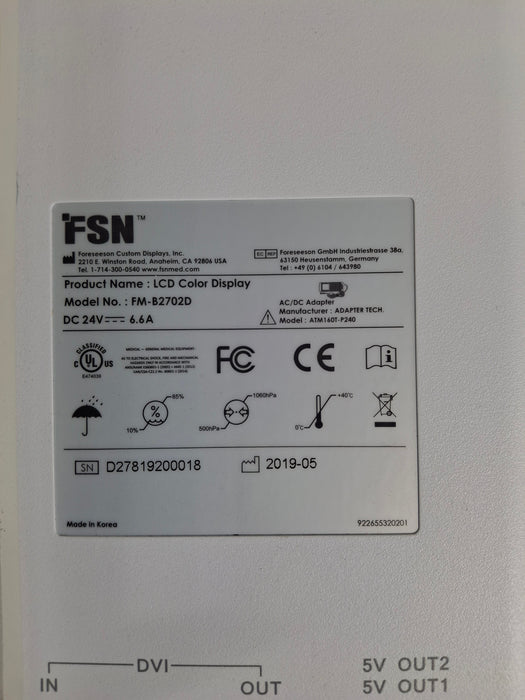 FSN Medical Technologies FM-B2702D LCD Color Display