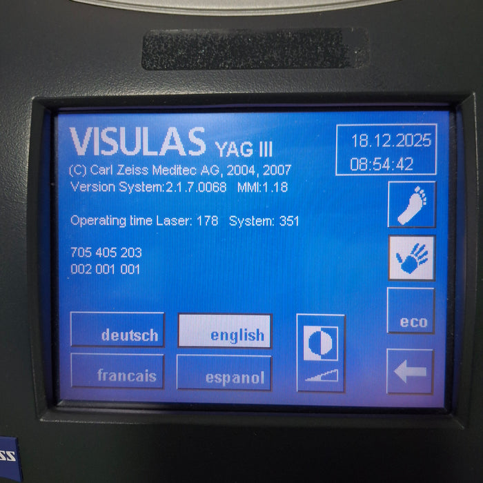 Carl Zeiss Visulas Yag III Ophthalmic Laser System