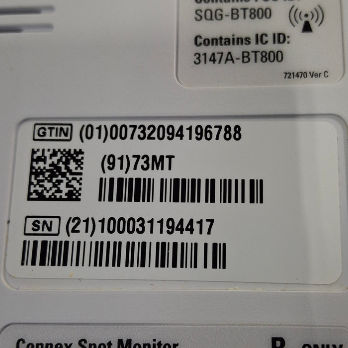 Welch Allyn Connex 73MT Spot Bluetooth - Masimo SpO2, SureTemp Monitor