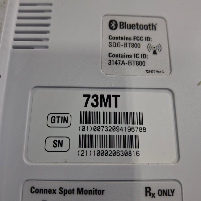 Welch Allyn Connex 73MT Spot Bluetooth - Masimo SpO2, SureTemp Monitor