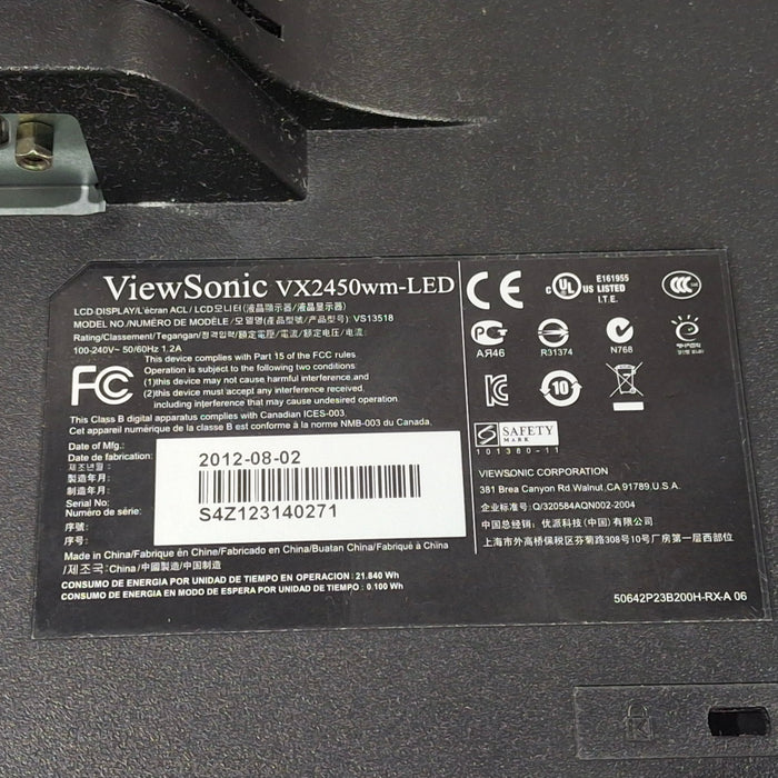 ViewSonic VX2450wm-LED 24" Monitor
