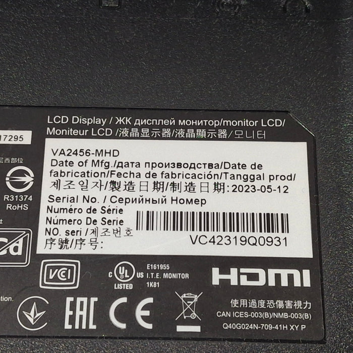 ViewSonic VA2456-MHD 24" Monitor