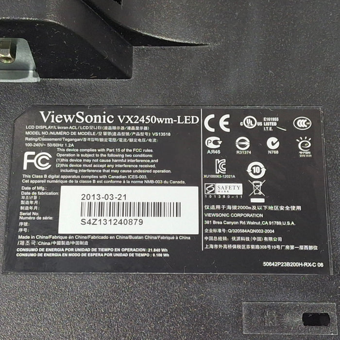 ViewSonic VX2450wm-LED 24" Monitor