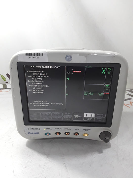 GE Healthcare Dash 4000 - GE/Nellcor SpO2 Patient Monitor