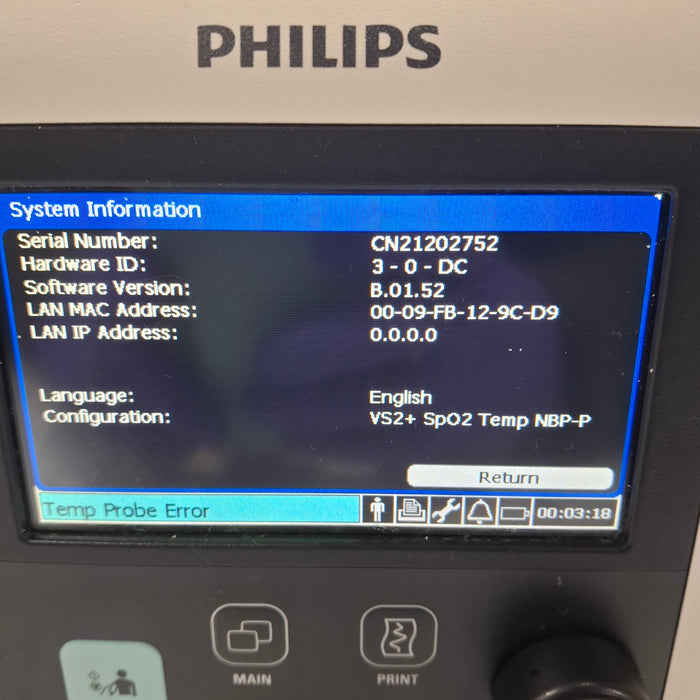 Philips SureSigns VS2+ Vital Signs Monitor