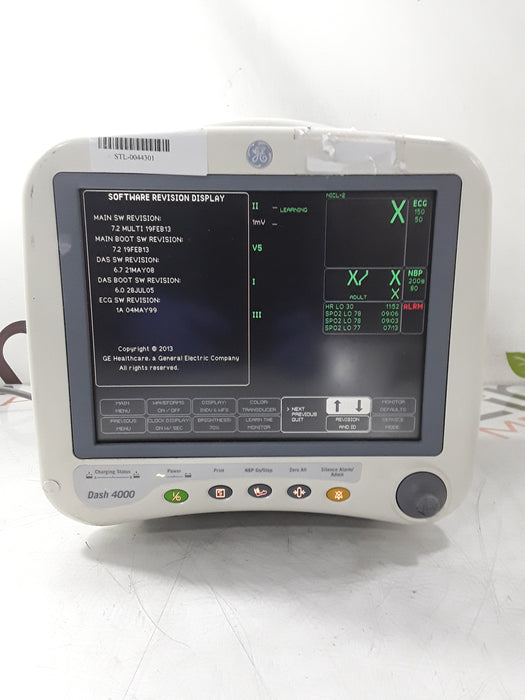 GE Healthcare Dash 4000 - GE/Nellcor SpO2 Patient Monitor