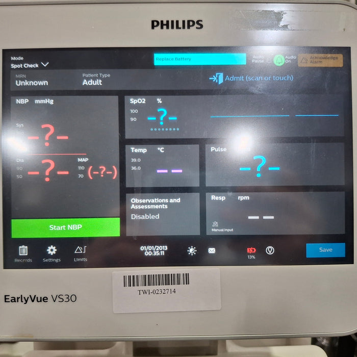 Philips EarlyVue VS30 Vital Signs Monitor