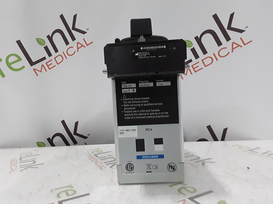 Datex-Ohmeda Tec 6 Plus Desflurane Vaporizer