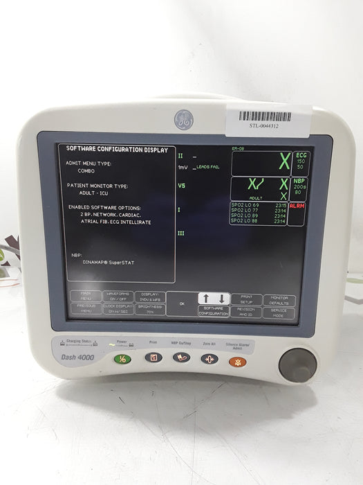 GE Healthcare Dash 4000 - Masimo SpO2 Patient Monitor