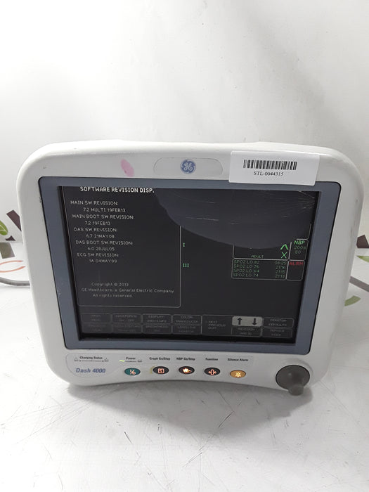 GE Healthcare Dash 4000 - GE/Nellcor SpO2 Patient Monitor