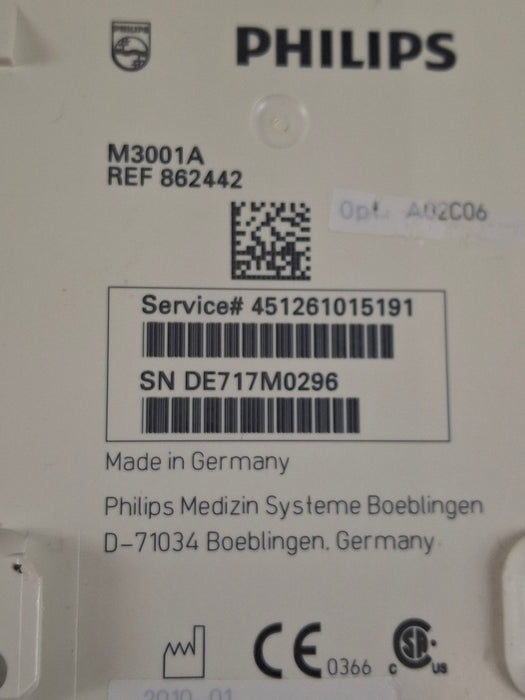 Philips M3001A-A02C06 OxiMax SpO2, NIBP, ECG, Temp, IBP MMS Module