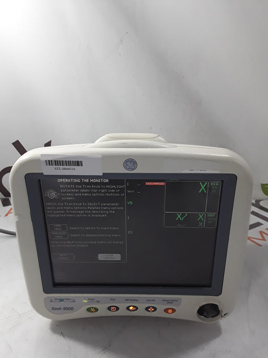 GE Healthcare Dash 4000 - GE/Nellcor SpO2 Patient Monitor
