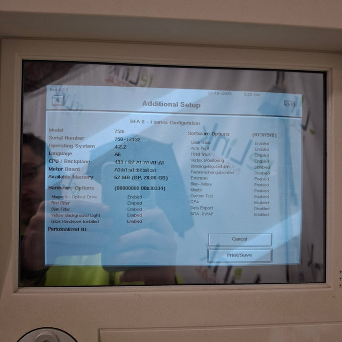 Carl Zeiss 750i Humphrey Field Analyzer