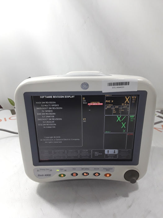 GE Healthcare Dash 4000 - Masimo SpO2 Patient Monitor