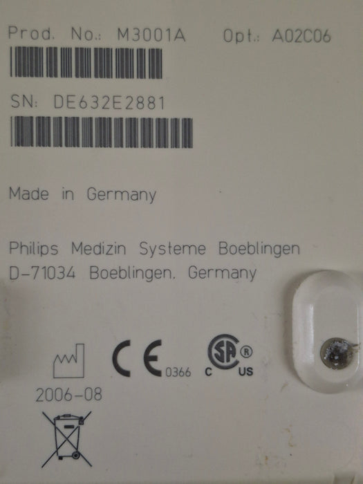 Philips M3001A-A02C06 OxiMax SpO2, NIBP, ECG, Temp, IBP MMS Module