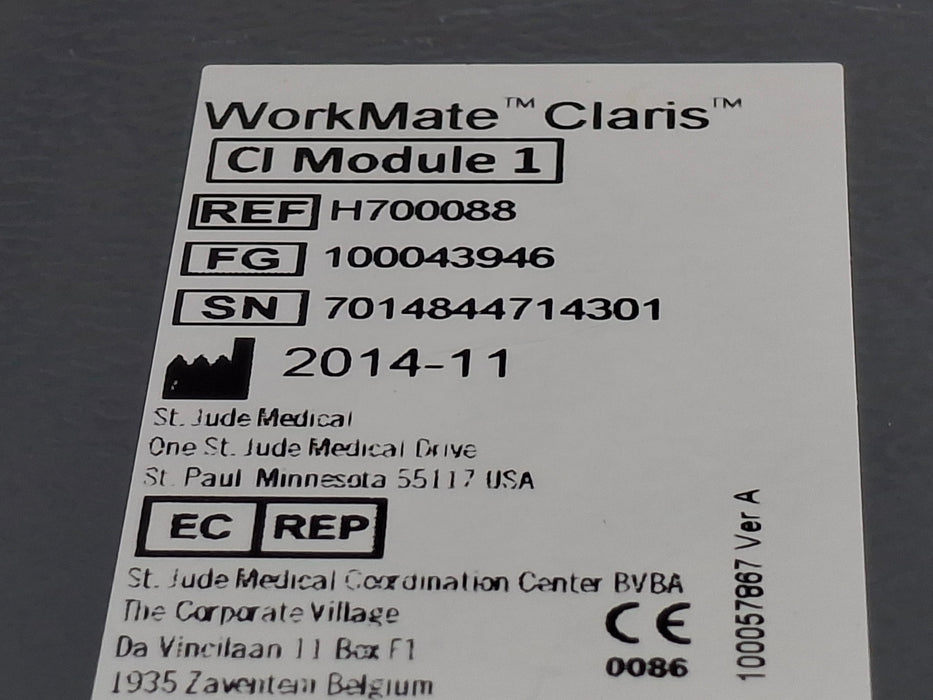St. Jude Medical, Inc. H700088 Cl Module 1 Workmate Claris