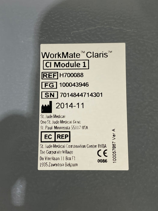 St. Jude Medical, Inc. H700088 Cl Module 1 Workmate Claris
