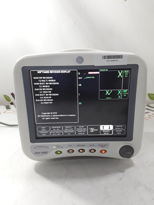 GE Healthcare Dash 4000 - Masimo SpO2 Patient Monitor