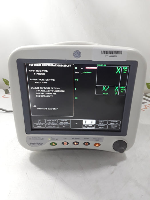 GE Healthcare Dash 4000 - Masimo SpO2 Patient Monitor