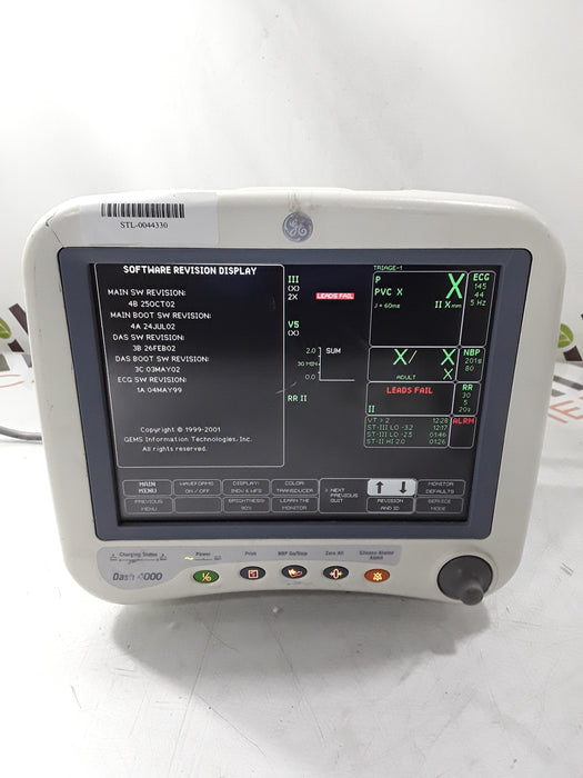 GE Healthcare Dash 4000 - GE/Nellcor SpO2 Patient Monitor