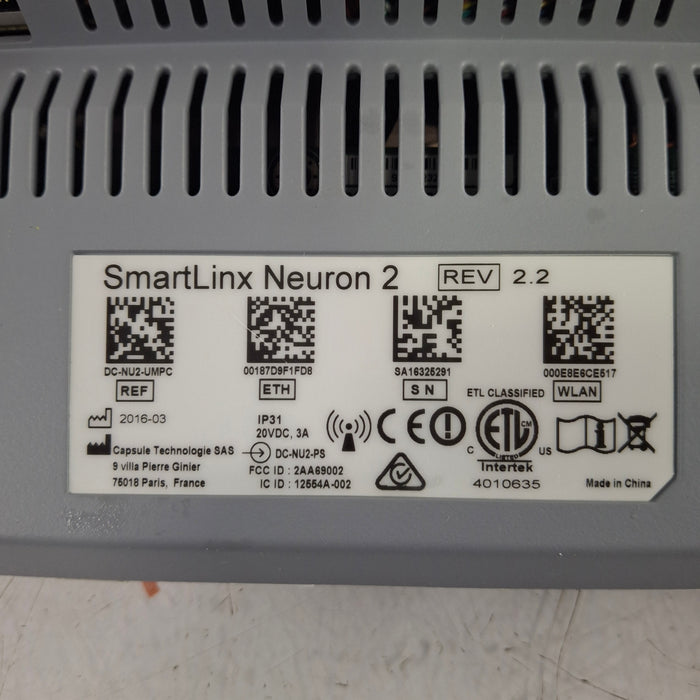 Smartlinx Inc Capsule Technologies Neuron 2 Monitor